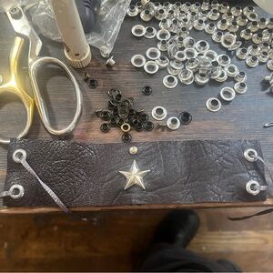 Chic Black Leather Choker with Silver Star